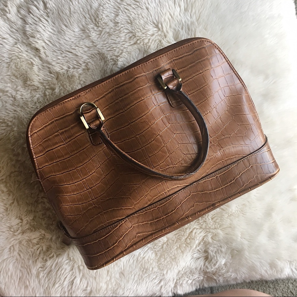 Brown Snakeskin-Look Bag